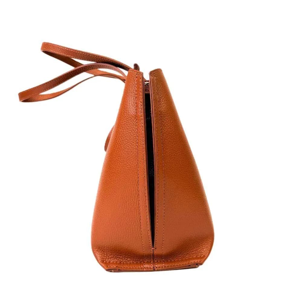 Kožená Italská kabelka Roma koňak