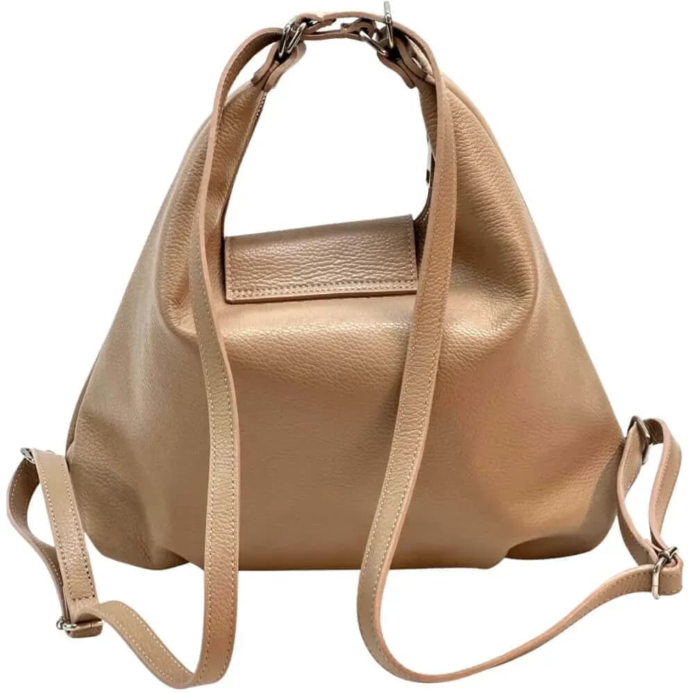 Kožená Italská kabelka batoh 2v1 Mari béžová