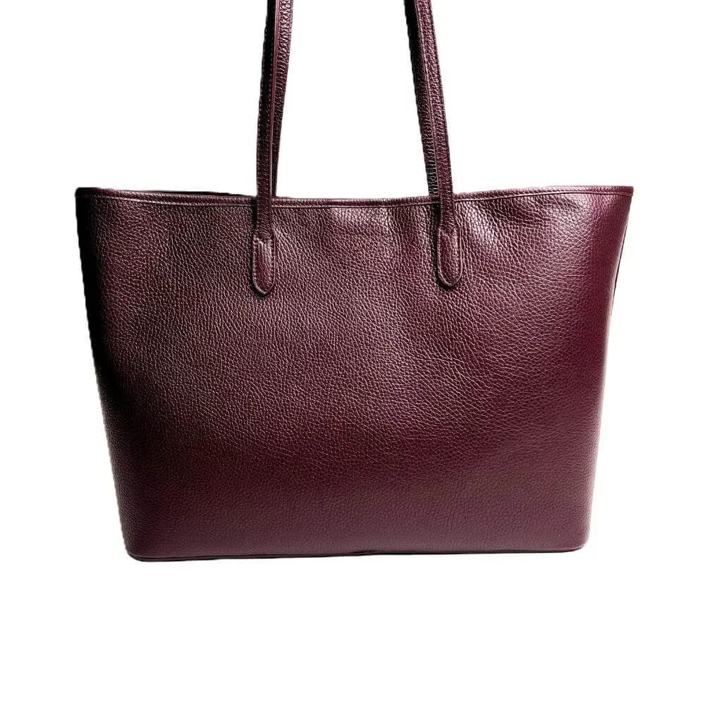 Kožená Italská kabelka Sovana vínová