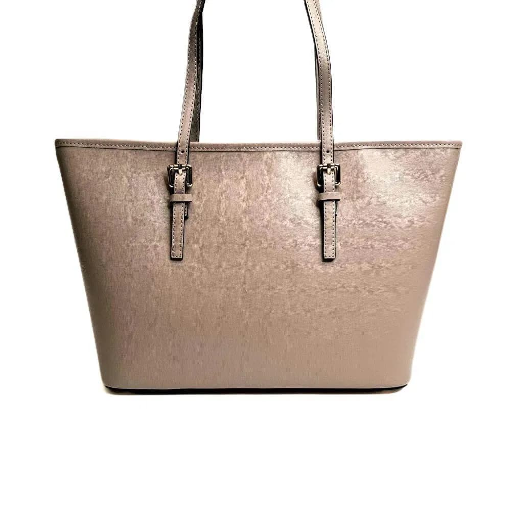 Kožená Italská kabelka Fiori taupe