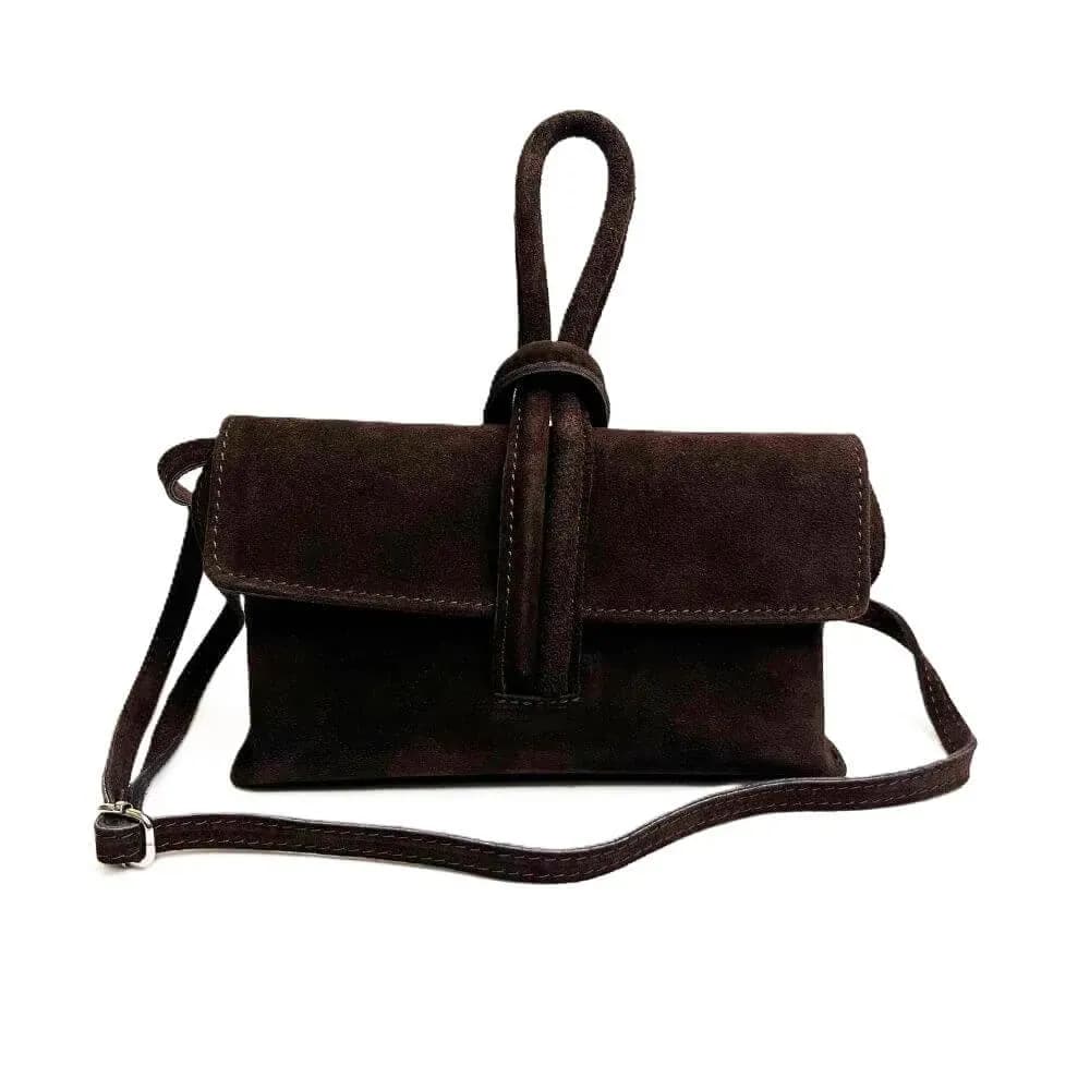 Kožená Italská kabelka Melora tmavé hnědá