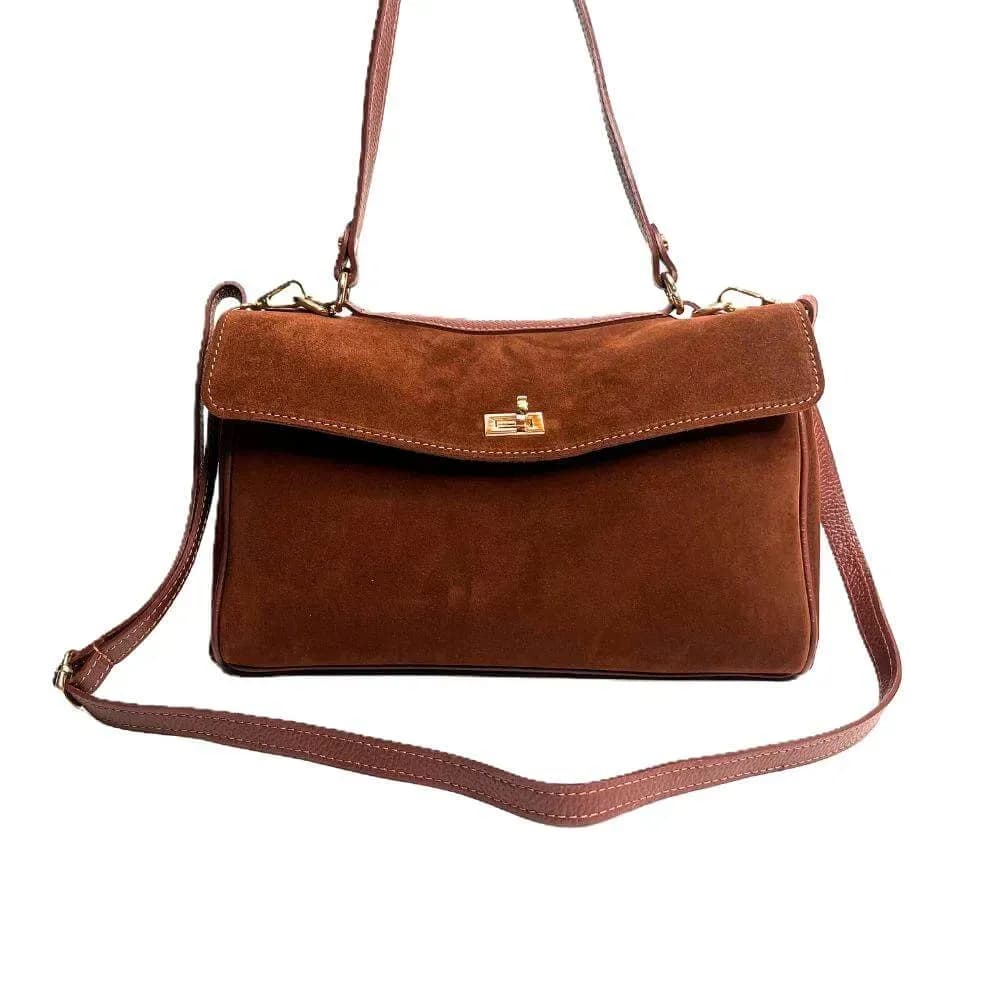 Kožená Italská kabelka Signora hnědá