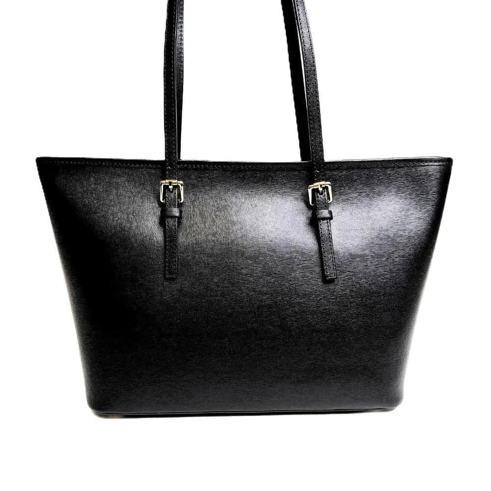 Kožená Italská kabelka Fiori černá